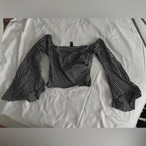 Forever 21 Black and White Gingham Blouse